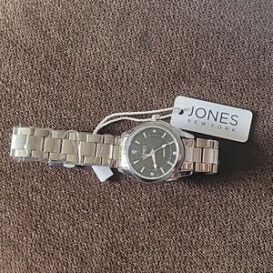 Jones New York Silver and Black Quartz Watch